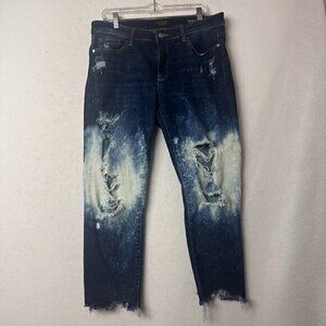 Judy Blue Jeans Womens 11/30 Boyfriend‎ distressed bleach splatter JB82198DK
